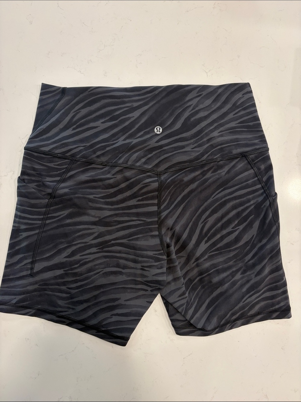 lululemon athletica High-Rise Zebra Print Bike Shorts - Black/Gray